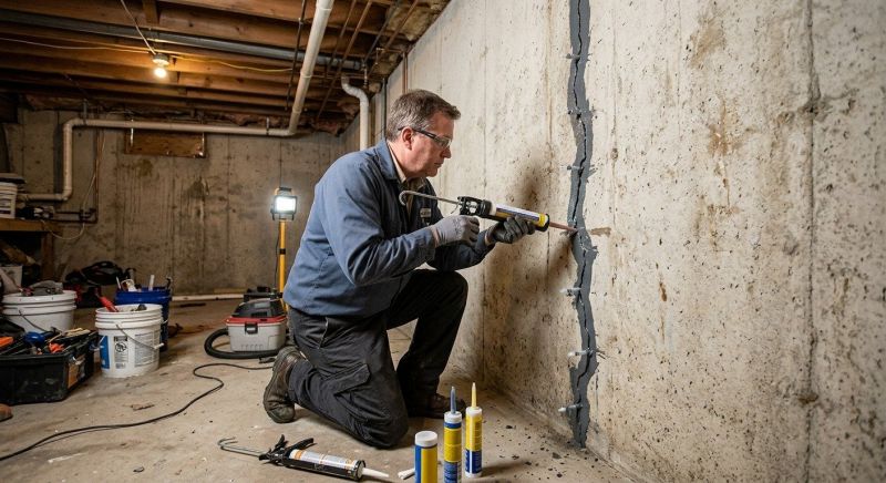 Basement Crack Repair in Newburyport, MA