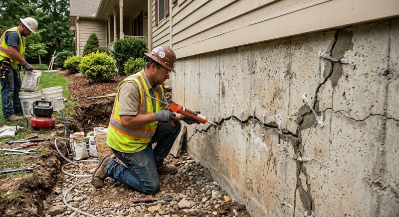 Cracked Foundation Repair in Topsfield, MA