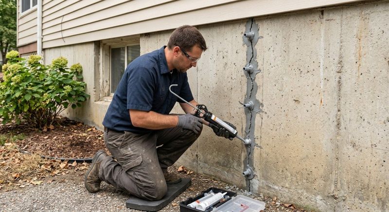 Foundation Crack Sealing in Newburyport, MA