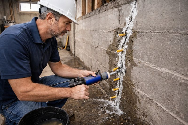 Foundation Crack Sealing in Newburyport, MA