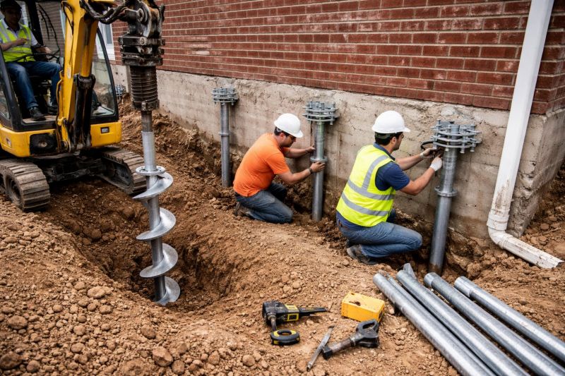 Helical Piers Installation in Newburyport, MA