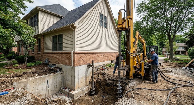 Helical Piers Installation in Newburyport, MA