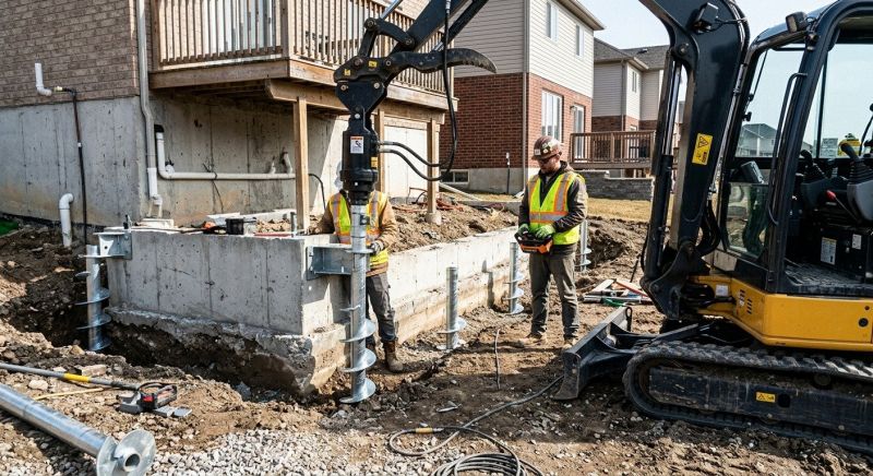 Helical Pile Installation in Newburyport, MA