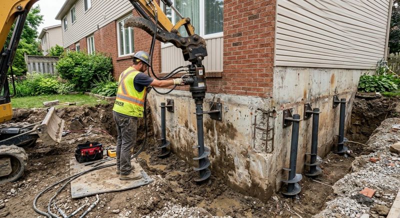 Helical Pile Installation in Newburyport, MA