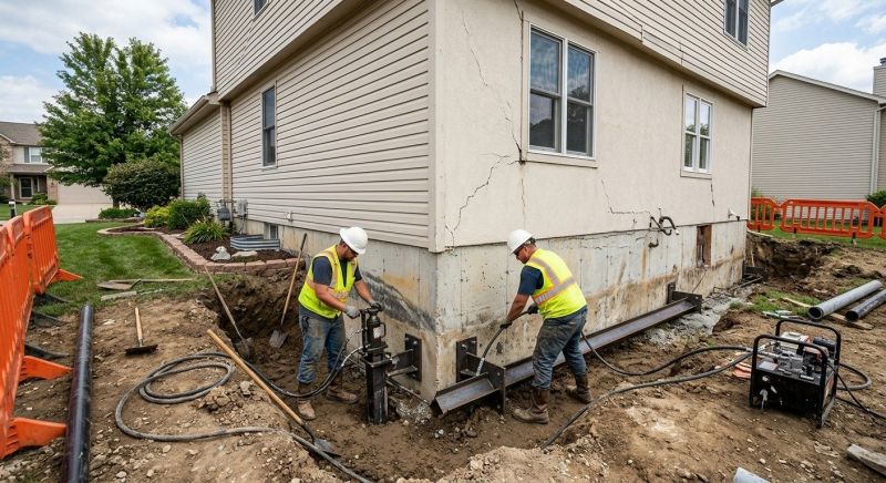 Sinking Foundation Repair in Exeter, NH